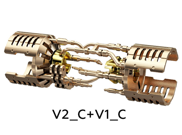 Custom CC 7/8" Part V1_C 3d printed V2 Part + V1 Part pair