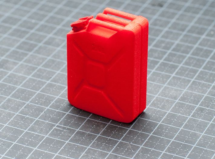 NATO 20L Jerry Can 1/10 Scale 3d printed Coral Red Strong & Flexible Polished 