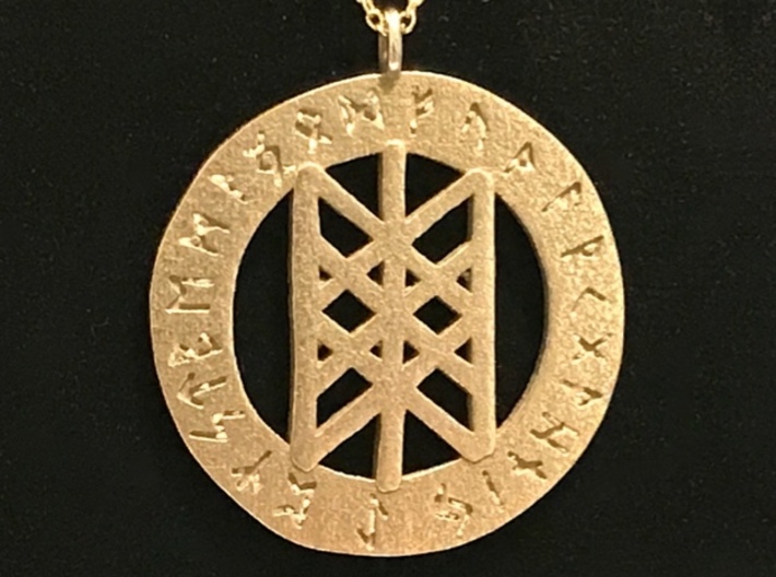 Rune Pendant - Web of the Wyrd 3d printed Web of the Wyrd pendant in stainless steel