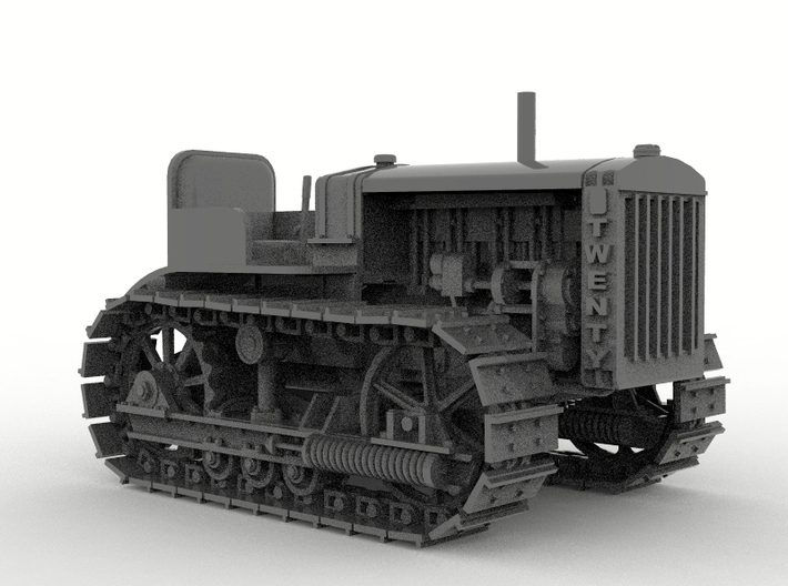 Tractor dozer Twenty h.p. crawler bulldozer 3d printed Computer rendering