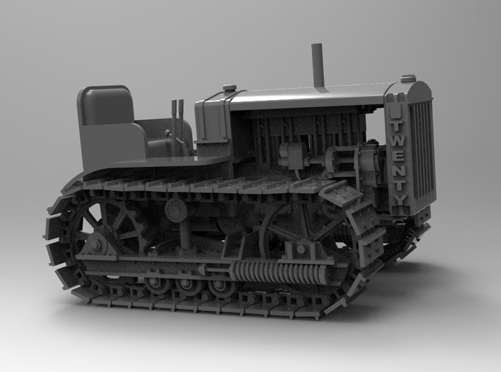Tractor dozer Twenty h.p. crawler bulldozer 3d printed computer rendering