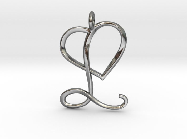 Heart L pendant 3d printed