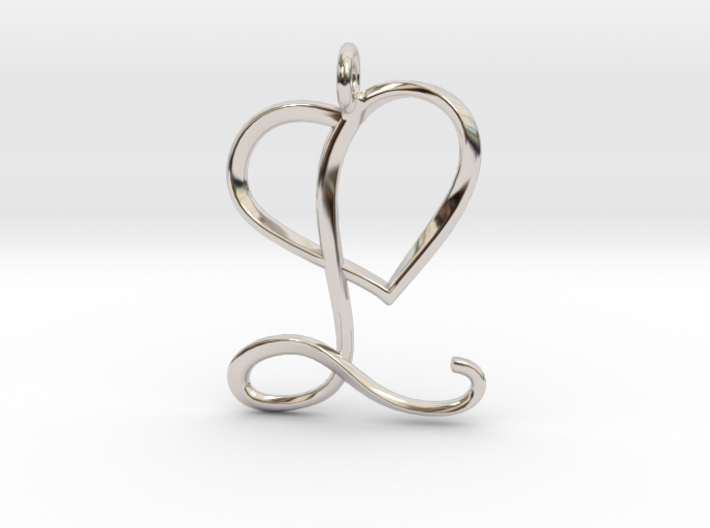 Heart L pendant 3d printed 