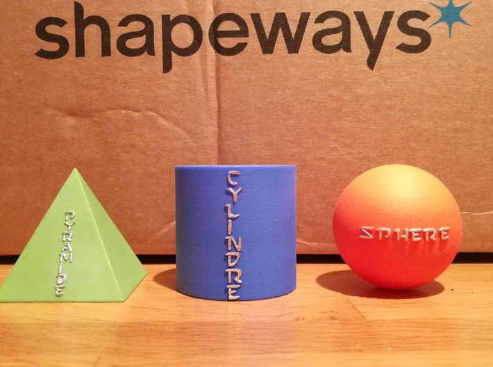 Sphere - Sphère 3d printed Text highlighted with a marker.