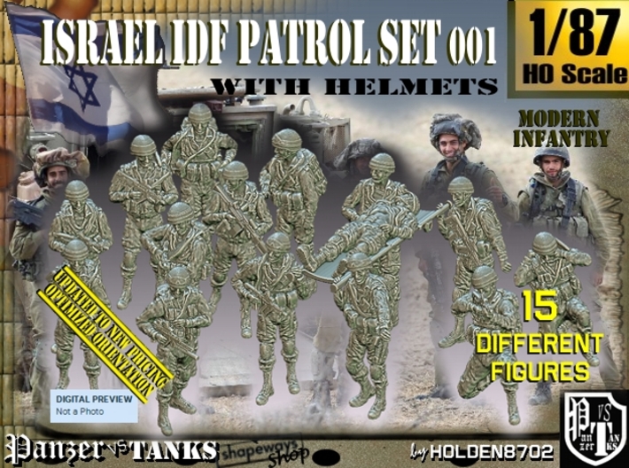 1/87 IDF Infantry Set001 3d printed
