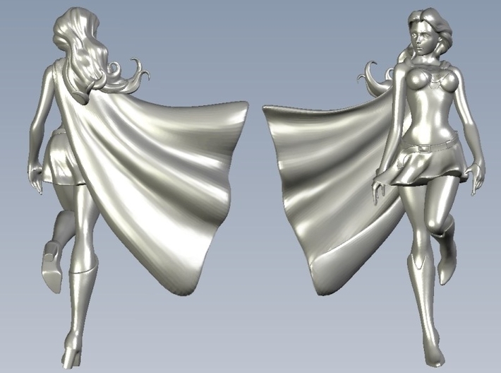 1/24 scale Supergirl superheroine figure 3d printed