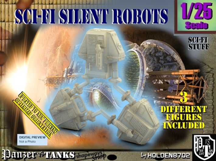 1-25 Three Silent Robots Plastic 3d printed
