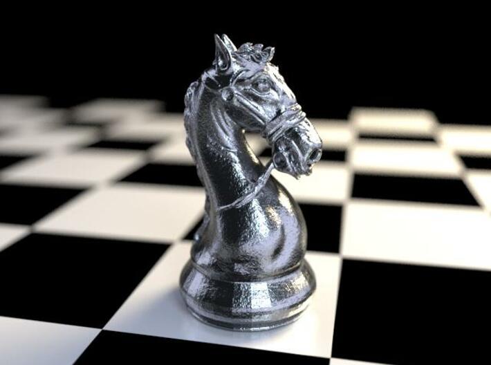 Chrome horse chess piece