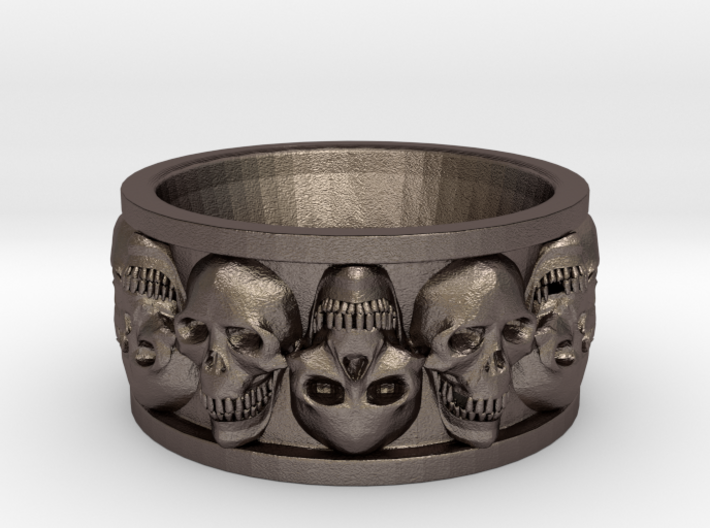 FacedSkull ring 3d printed 