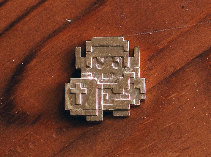 Link 8bit pin face 3d printed Raw brass