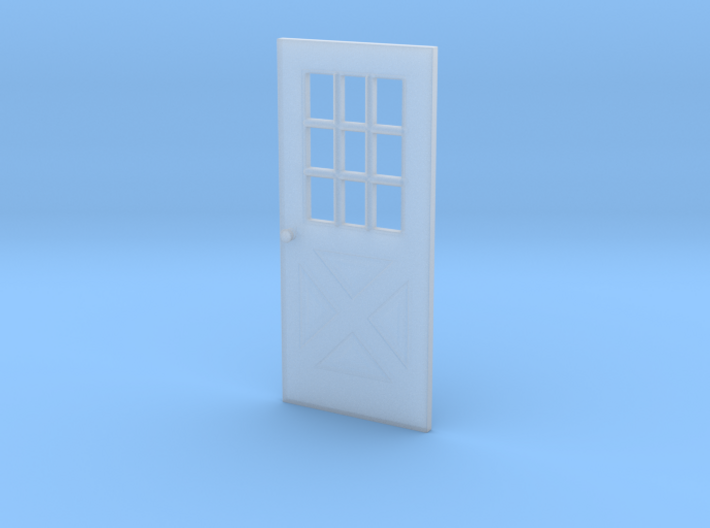 1:64 scale Exterior door with cross pattern 3d printed