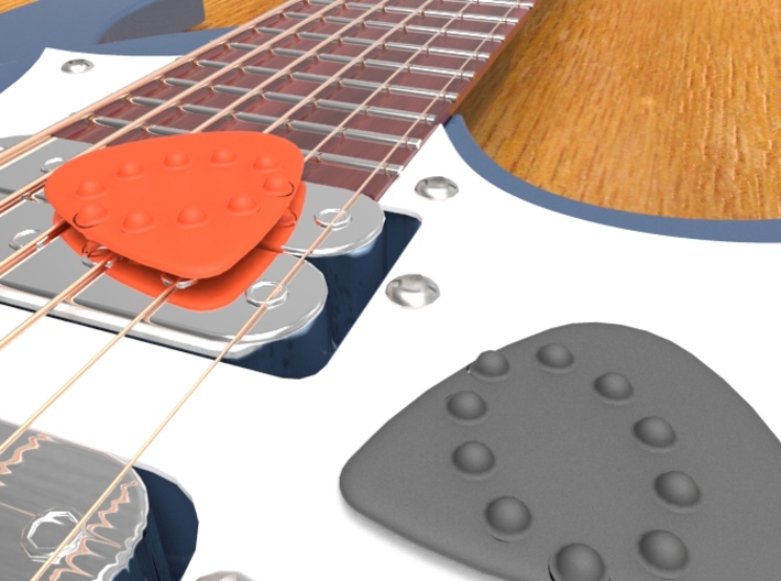 Guitar Pick Dimples - Oval Shape 3d printed Guitar pick with dimples on both sides