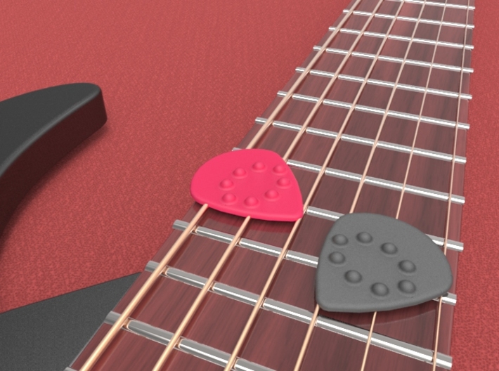 Jazz Style Thick Guitar Pick w/Dimples 3d printed Jazz Style Guitar Pick with Dimples