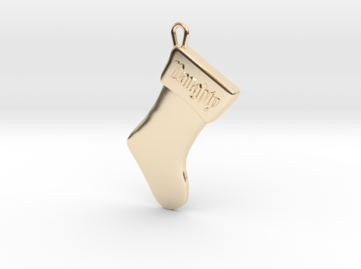 &quot;Naughty&quot; Christmas Stocking Pendant 3d printed