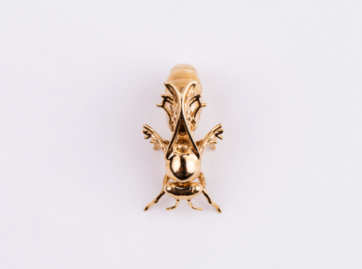 Beekeeper Chess Collection: Queen 3d printed Polished Brass