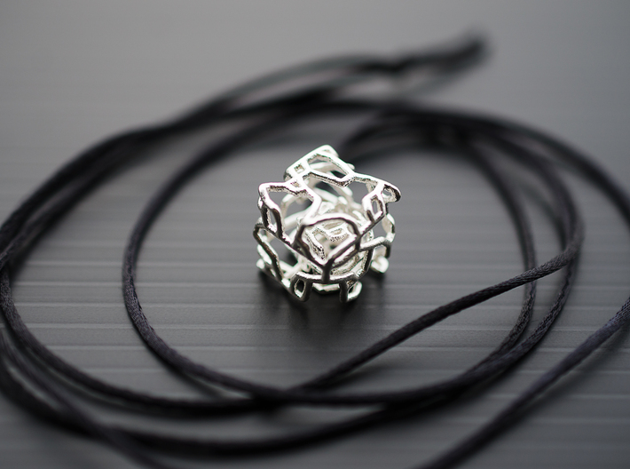 Organic caged cube pendant 3d printed