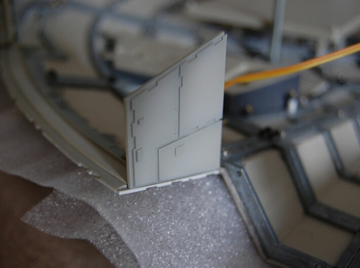 DeAgo Millennium Falcon Airlock side panels 3d printed Printed side panel SP10, painted and installed on the model