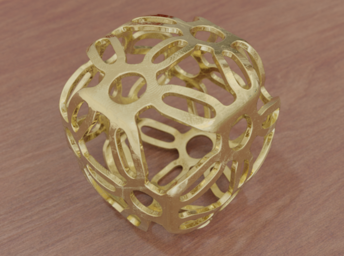 Symmetric Cuboid Structure 1 3d printed Polished Steel (render)
