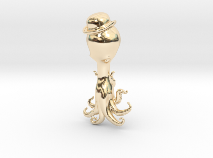 Derby The Octopus in a Bowler Hat Pendant 3d printed