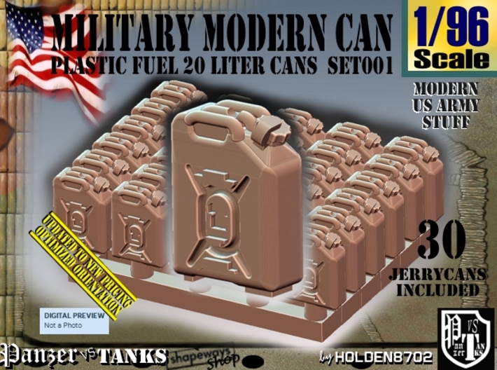 1/96 Modern Military FUEL Can Set001 3d printed