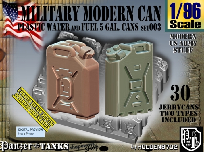 1/96 Modern Military FUEL+WATER Can Set003 3d printed