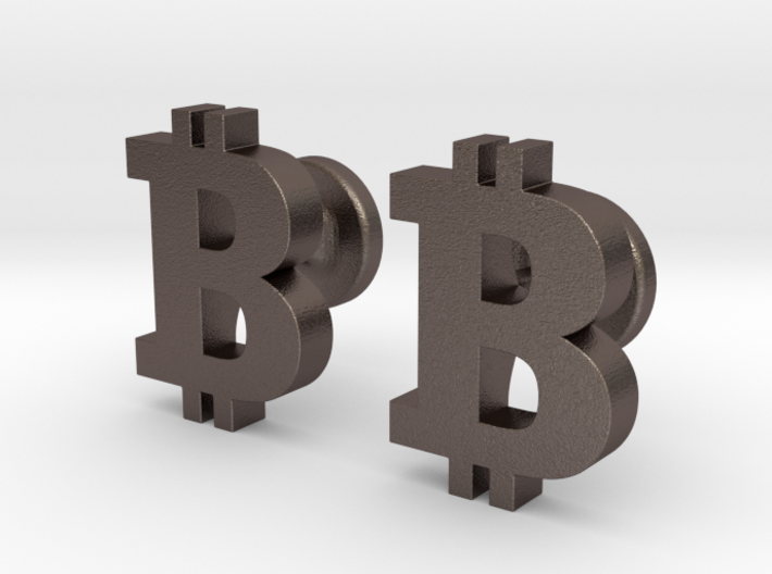 Bitcoin Cufflinks 3d printed