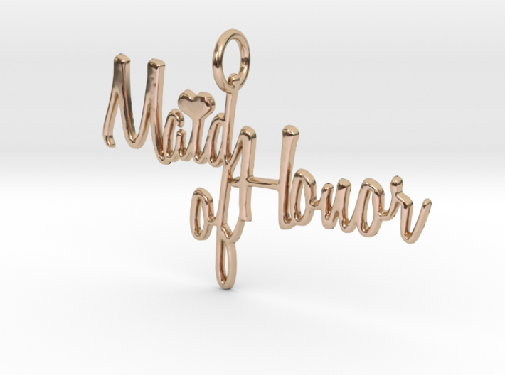 Maid of Honor Heart Pendant 3d printed