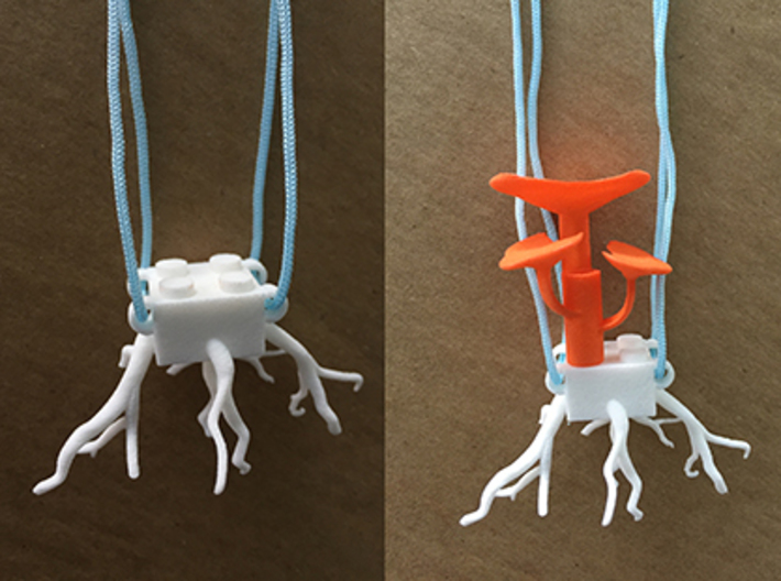 Rooted Brick Charm 3d printed 
