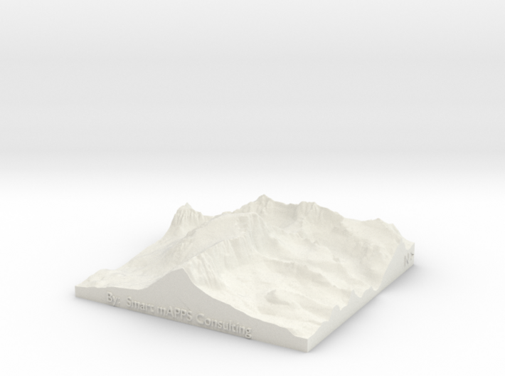 Mount Whitney: 6&quot;x6&quot; 3d printed