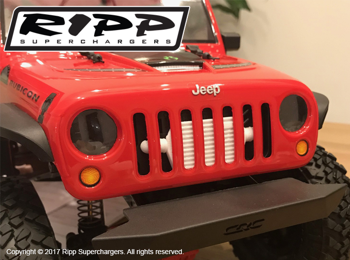RS10005 Ripp Intercooler 2017 JK - WHITE 3d printed Shown installed in the Axial 2017 JK (sold separately).