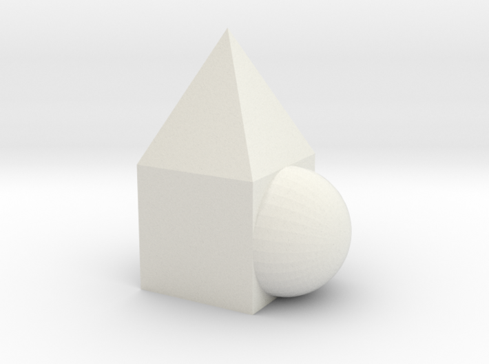 Triangle + square + round as one 3d printed