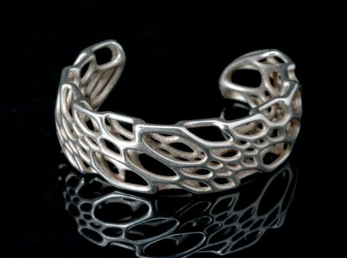 Bone Cuff 3d printed in stainless steel