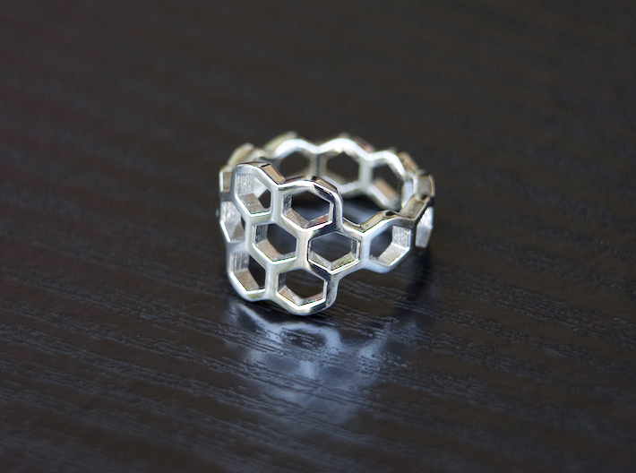 Hex Flower Ring 3d printed 