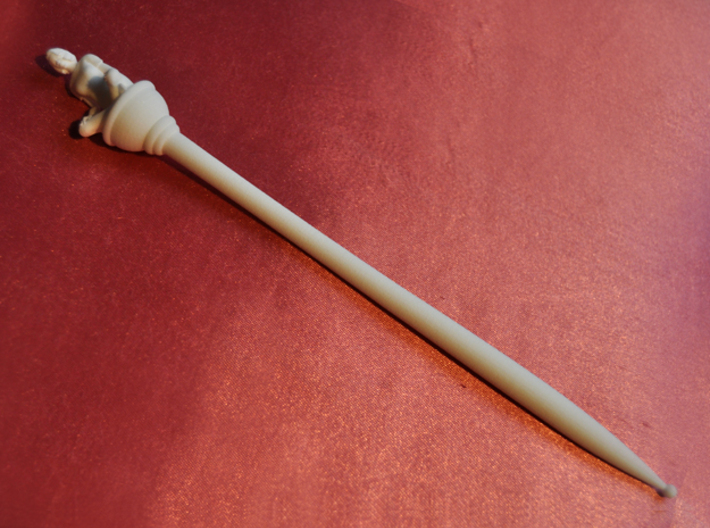 Hairstick of a Yogini (large size) 3d printed White Strong &amp; Flexible
