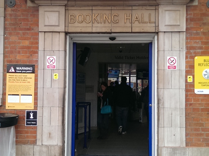 Stone door Surround with BOOKING HALL lettering 3d printed 