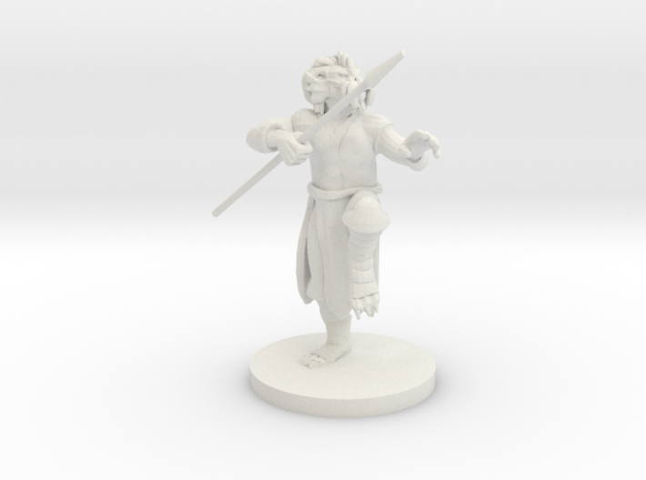 Gold Dragonborn male Monk 3d printed