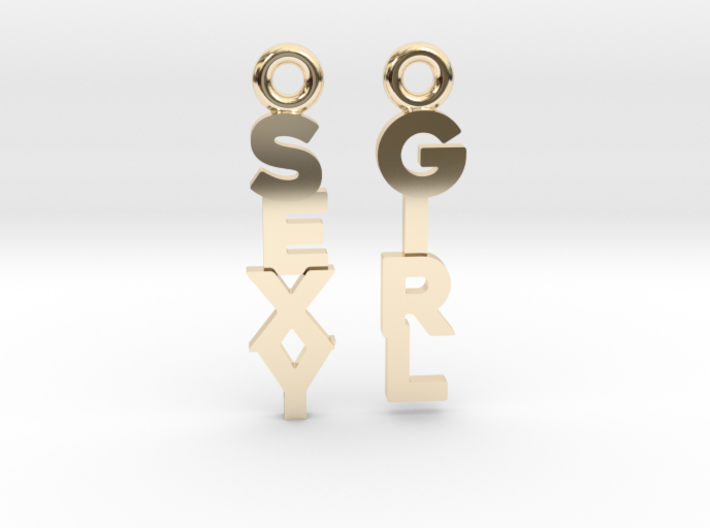 &quot;Sexy Girl&quot; - Naughty messages earings 3d printed