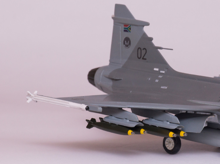Saab Gripen Twin Store Carriers with Mk82 Bombs 3d printed 