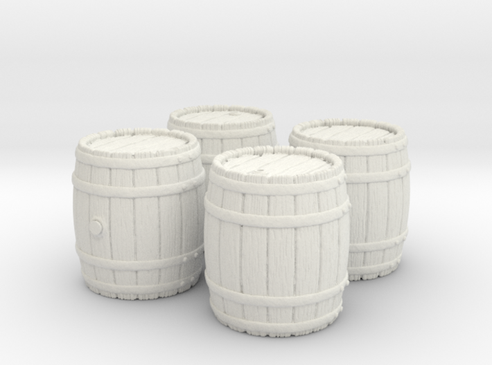 Wooden Barrel, x4, 28mm Scale 3d printed