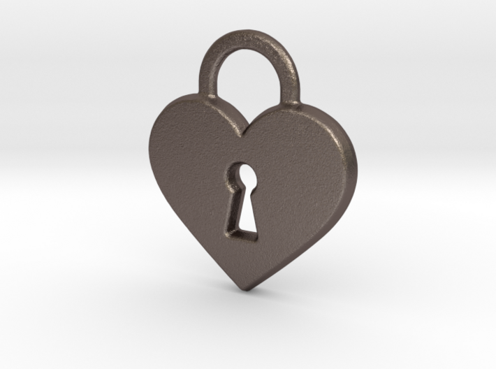 Locked Heart Pendant 3d printed