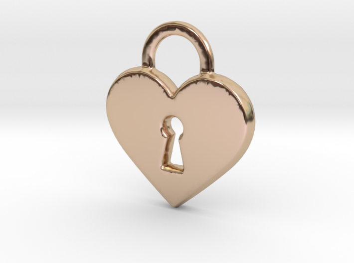 Locked Heart Pendant 3d printed