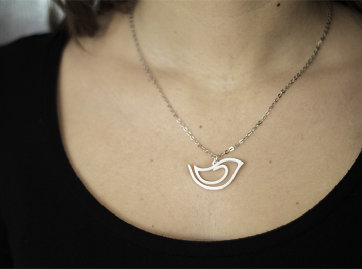 Birdy pendant 3d printed