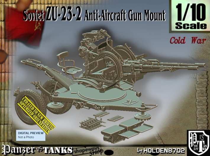 1/10 Soviet ZU-23-2 AA Gun 3d printed