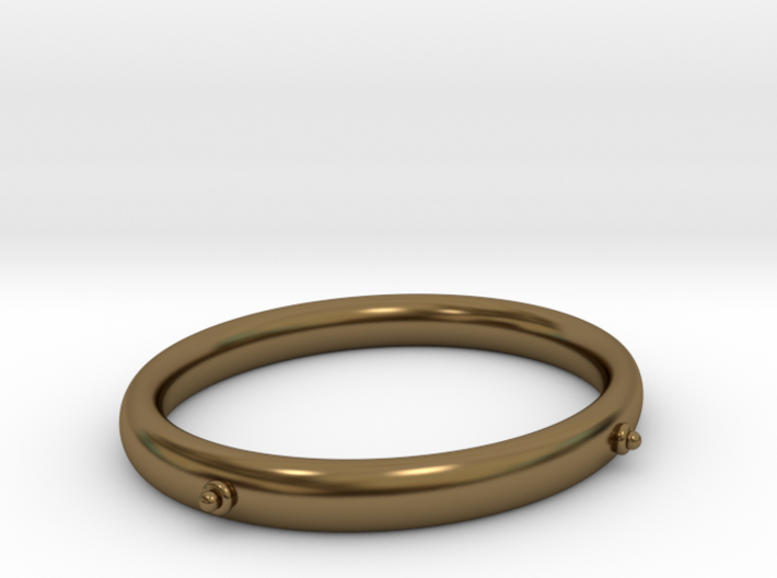 Bangle (OVAL) Medium 3d printed Polished bronze has the look of antique metal and warm tones of old gold.