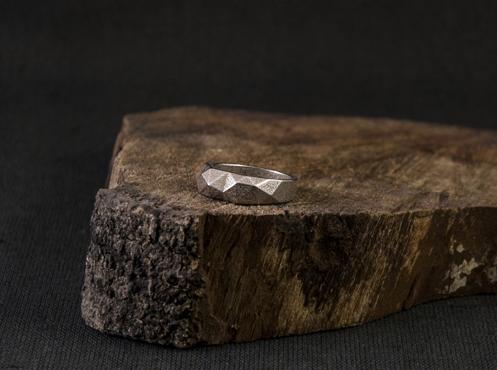 Tri Morph Ring 3d printed Photo of the ring in Stainless Steel