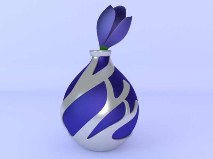 Tulip shaped vase patterned base type 2 3d printed You are viewing the page for the patterned base part.