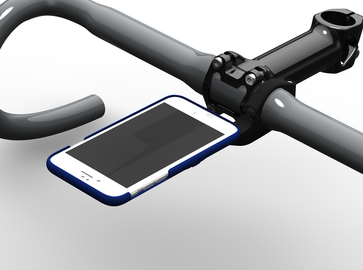 iPhone 6/6S Wahoo Mount Case 3d printed Mounts just in front of your handlebars.