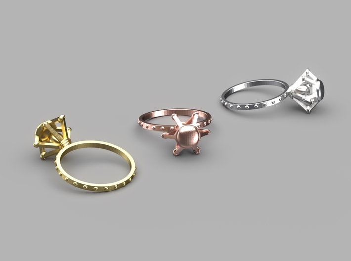 Solitaire ring 3d printed