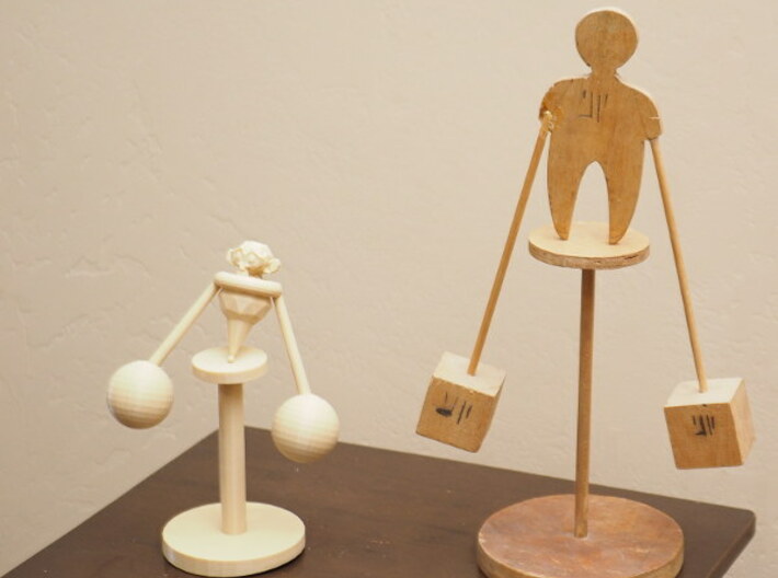 Balancing Monkey 3d printed Two balancing figures: woodcraft and  3D printed 