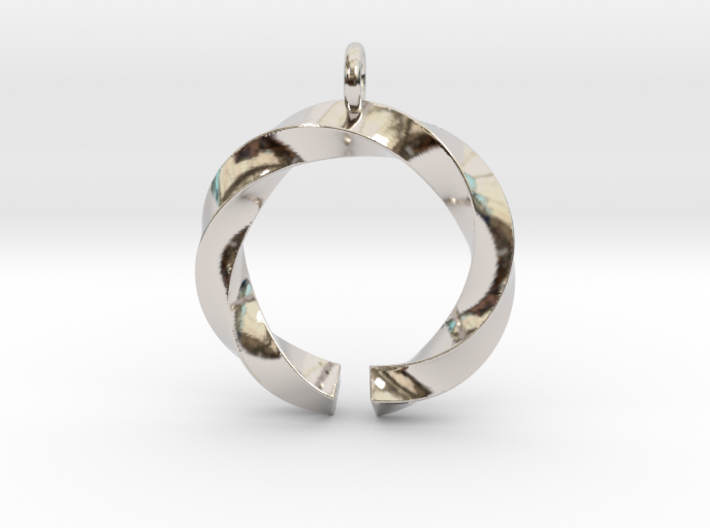 Open and twisted ring - Pendant or earrings 3d printed